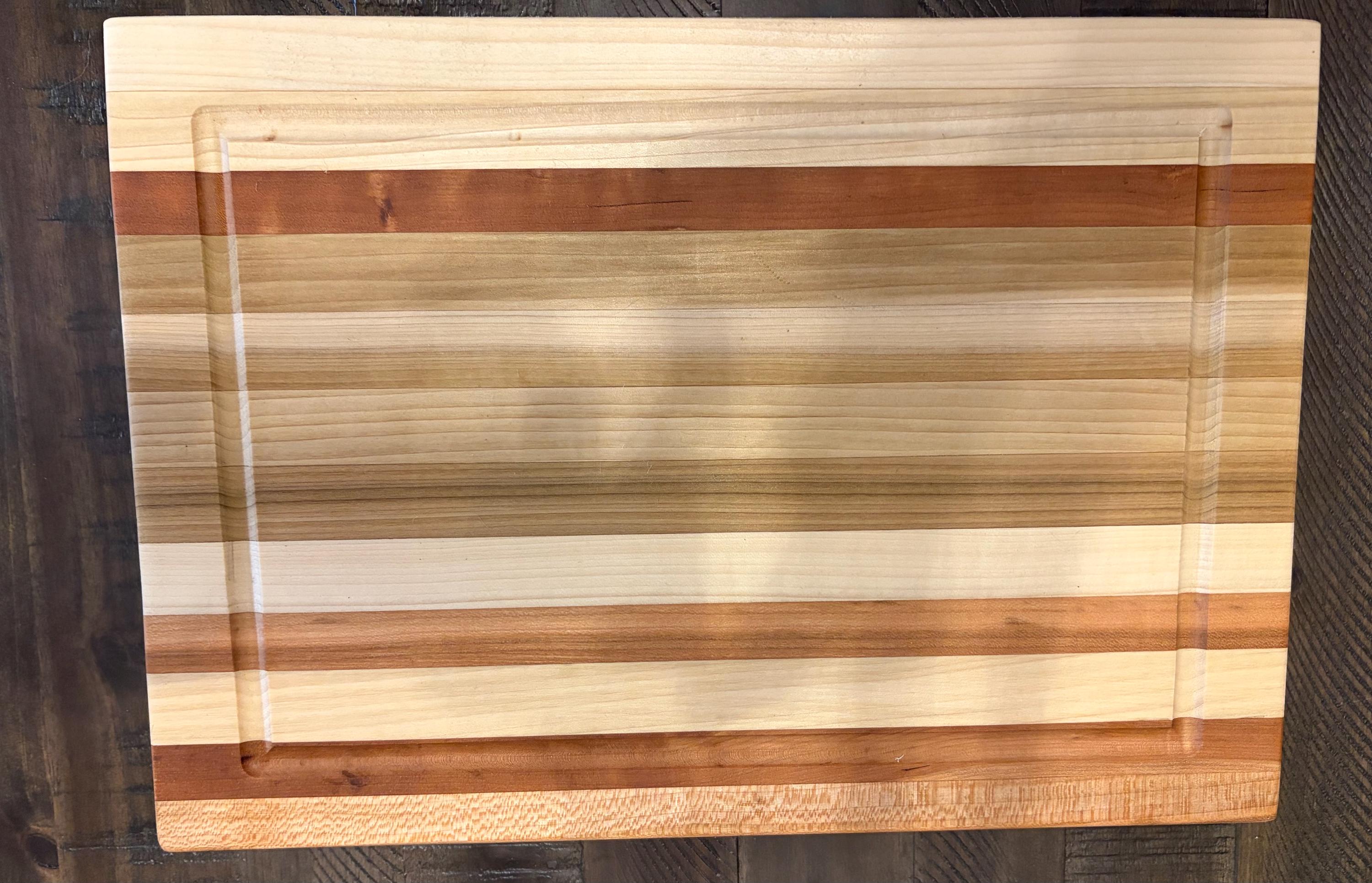 Large 15”x11”x 1.5” mixed wood cutting board