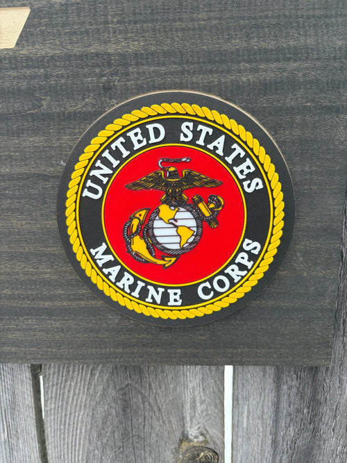 3D USMC EGA Wooden Flag
