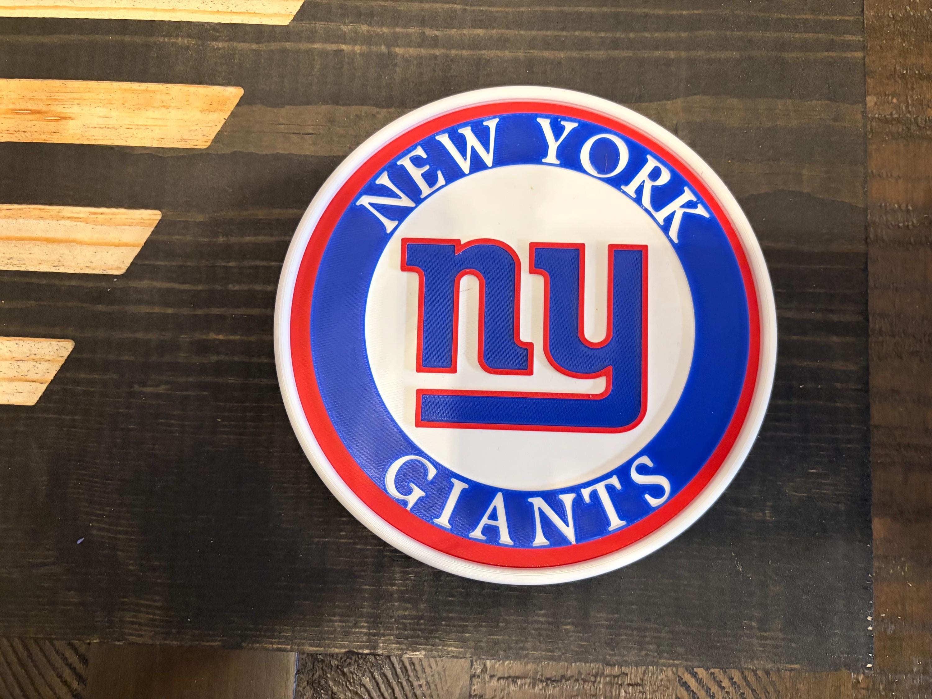 New York Giants  3D Rustic Wooden Flag