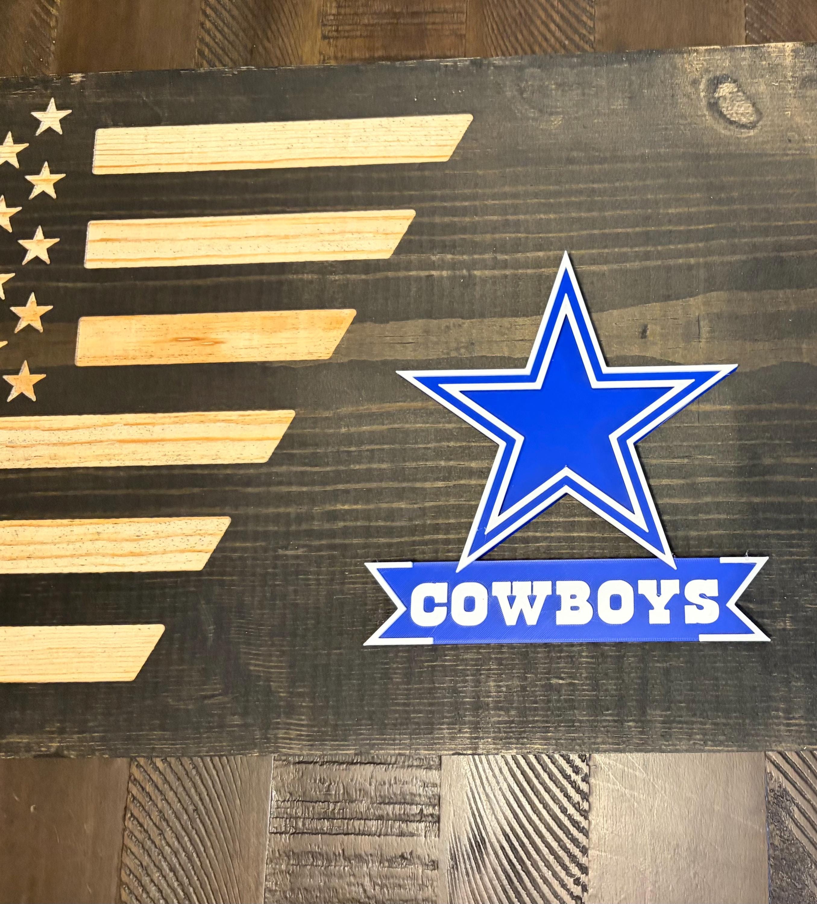 Dallas Cowboys 3D Rustic Wooden Flag