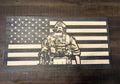 Soldier Rustic Wooden Flag