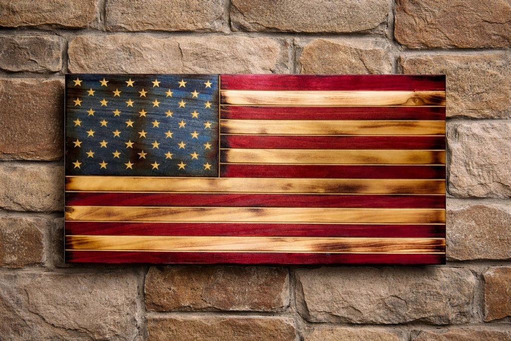 Heritage Ember Series  Wooden American Flag