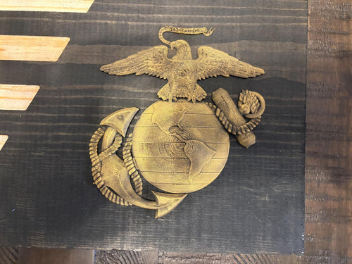 3D USMC EGA Wooden Flag