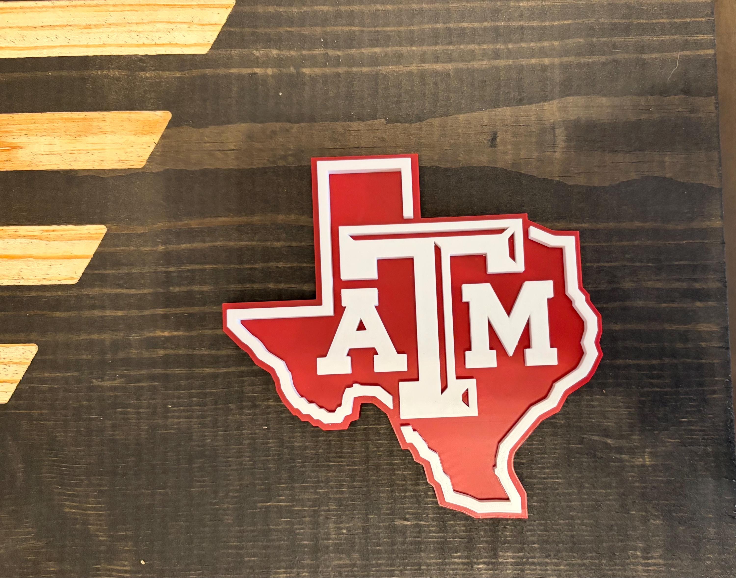 Texas A&M  3D Rustic Wooden Flag