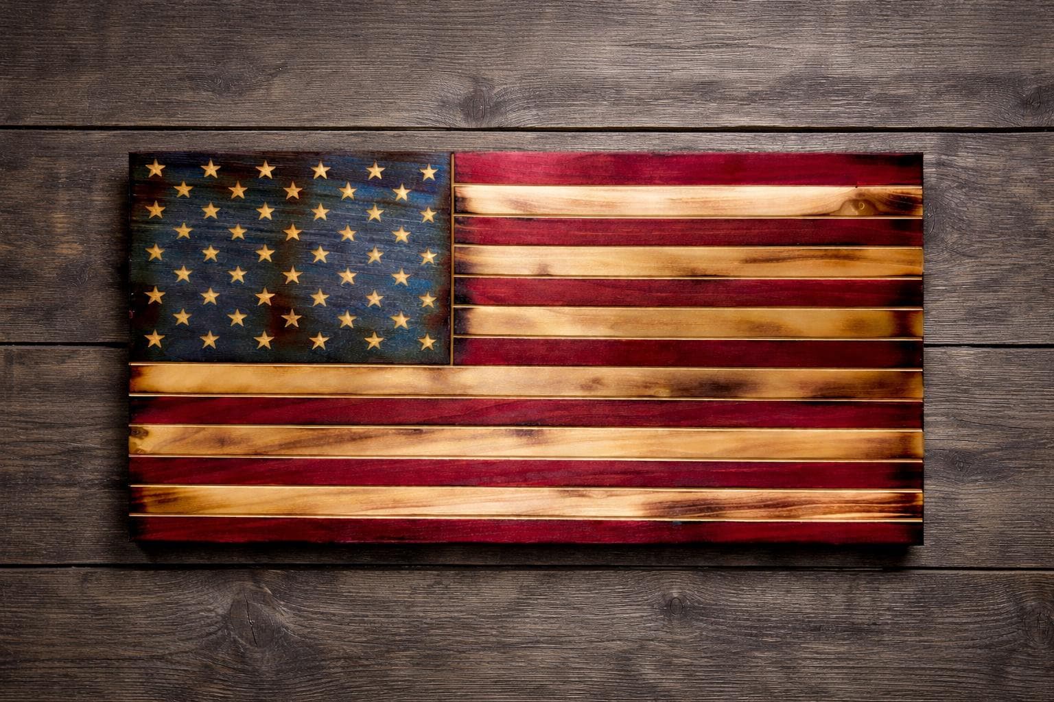 Heritage Ember Series  Wooden American Flag