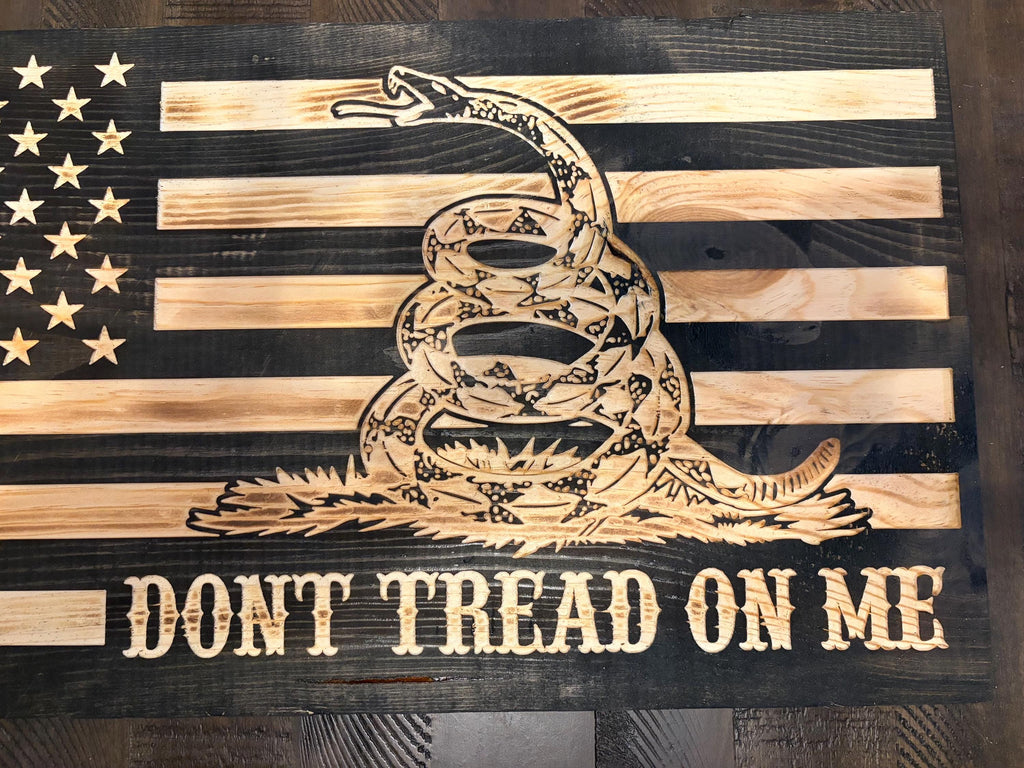 Don’t Tread on Me Rustic Wooden Flag