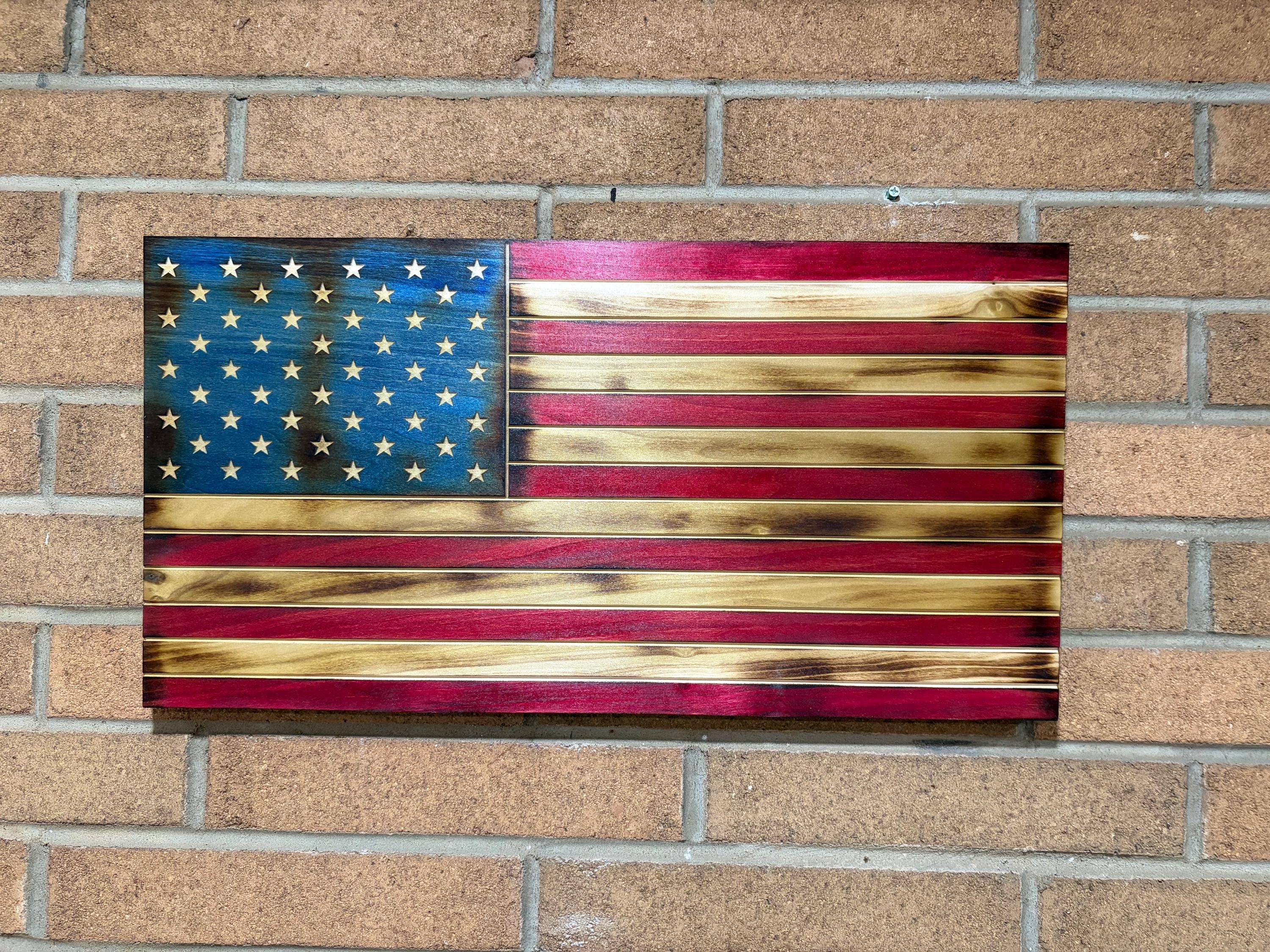 Heritage Ember Series  Wooden American Flag