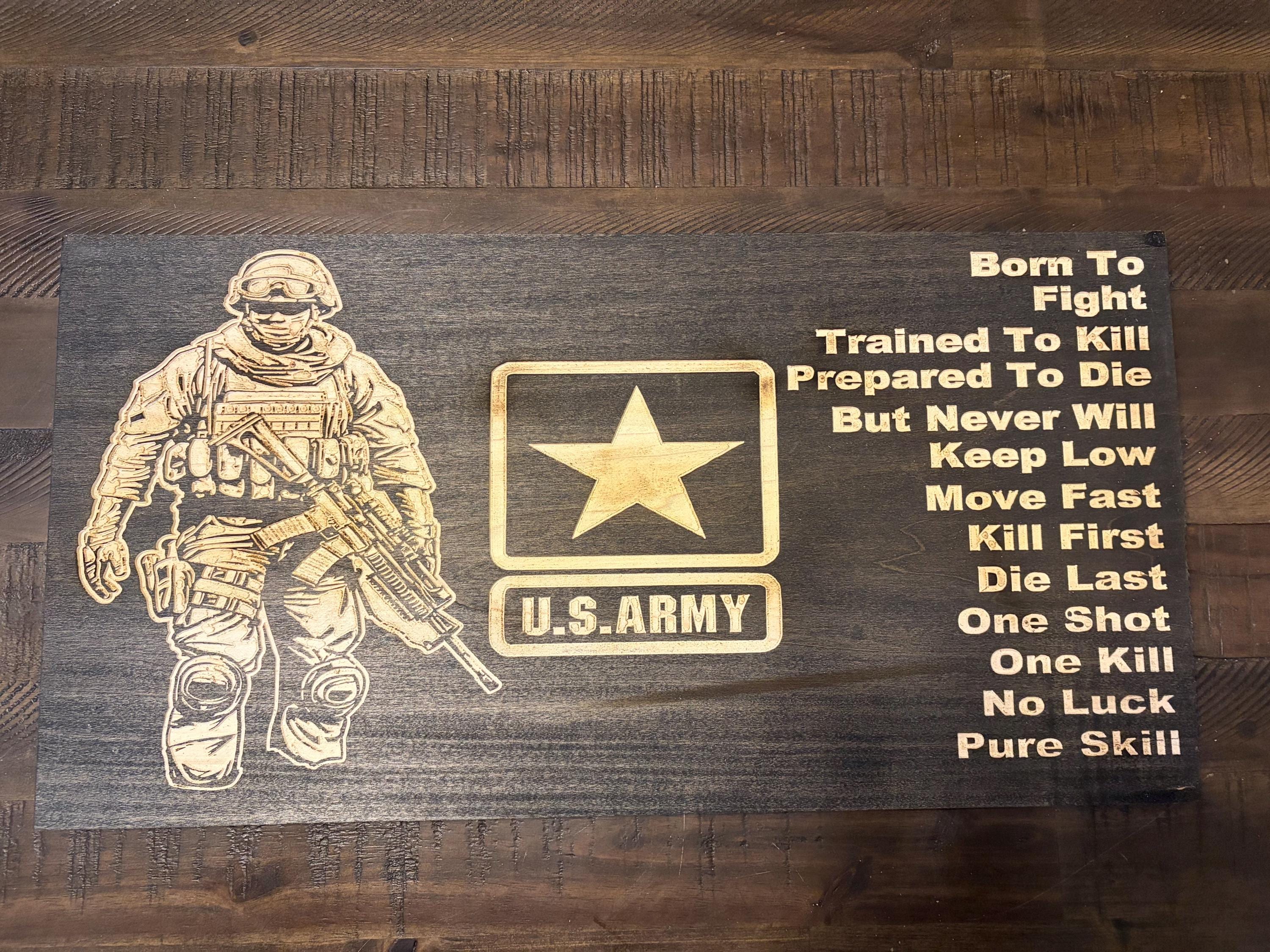 Army Soldier  Rustic Wooden Wall Art