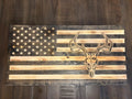 Deer Skull  Rustic Wooden Flag