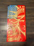 Lady Liberty Wooden Flag Art