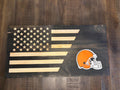 Cleveland Browns 3D Rustic Wooden Flag