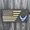 3D US Air Force Wooden Flag