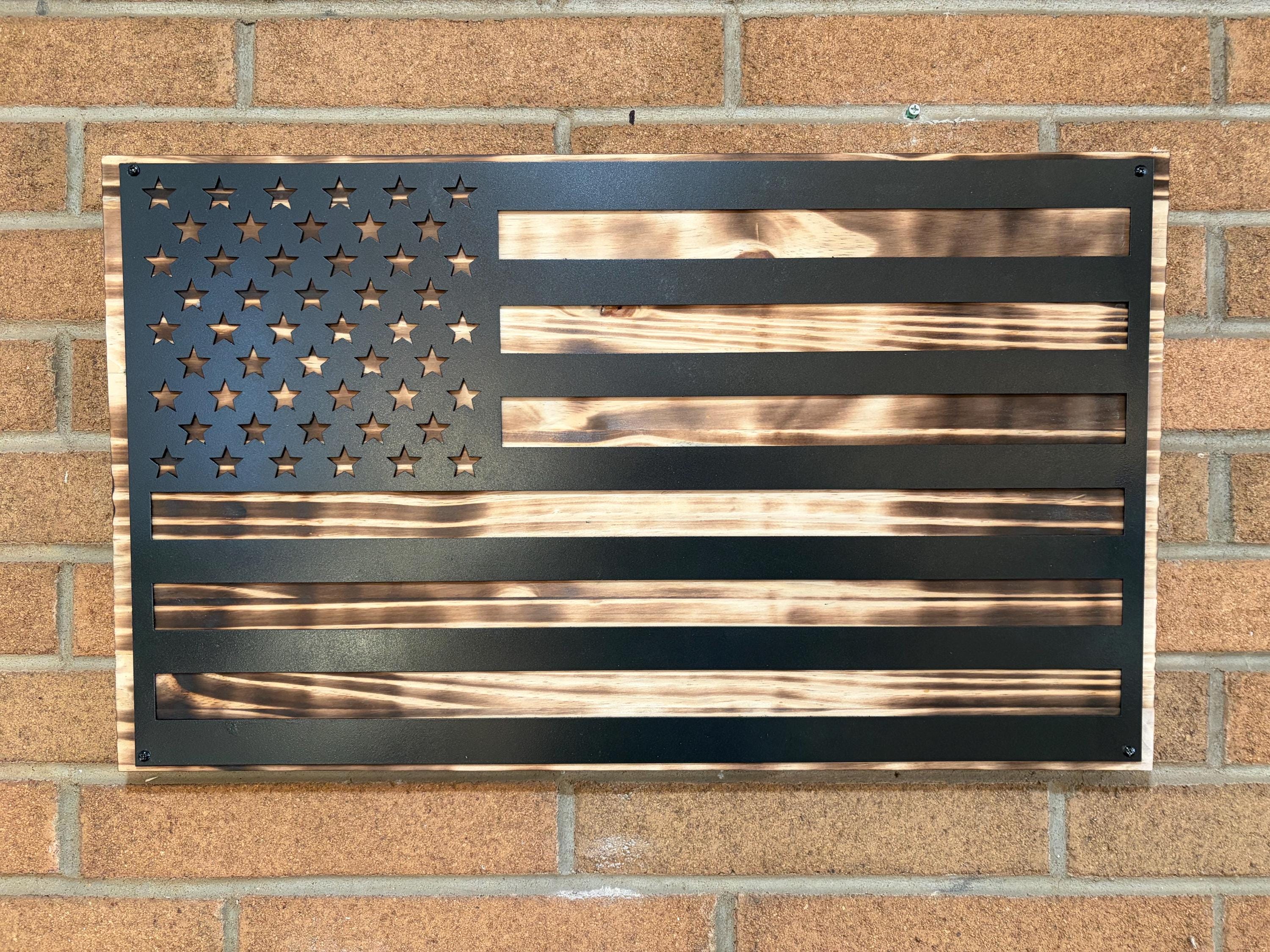 The Forged Line Steel American Flag Wall Art