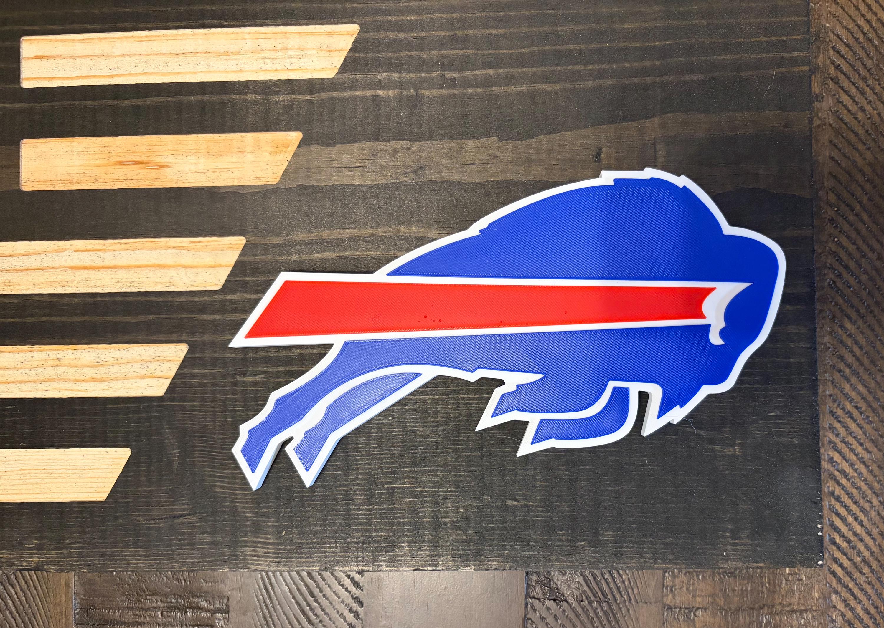 Buffalo Bills 3D Rustic Wooden Flag