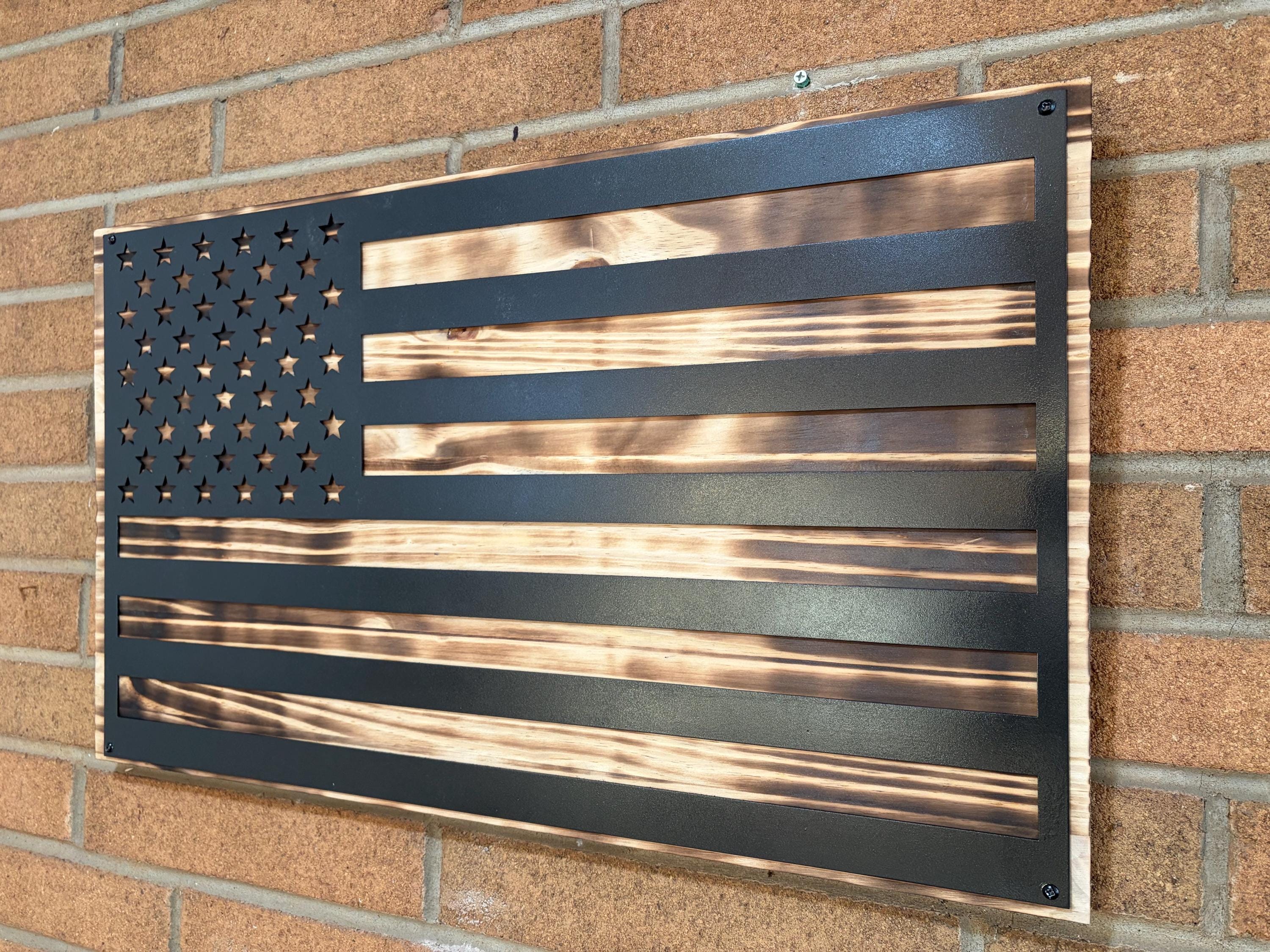 The Forged Line Steel American Flag Wall Art