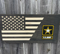 Rustic Wooden US Army Flag, Veteran Wall Art, Customizable