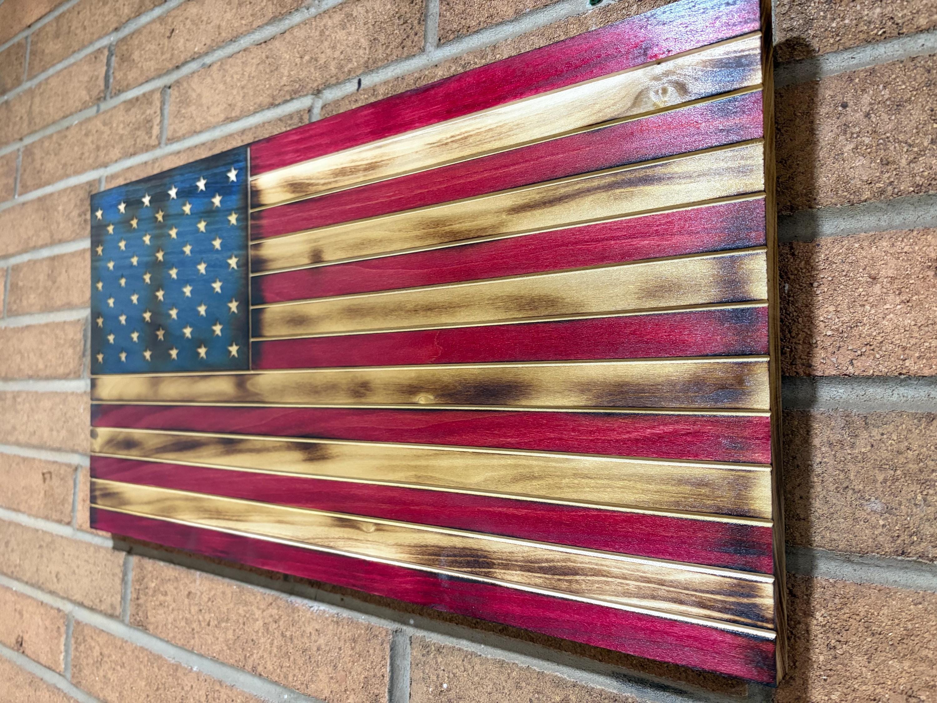 Heritage Ember Series  Wooden American Flag
