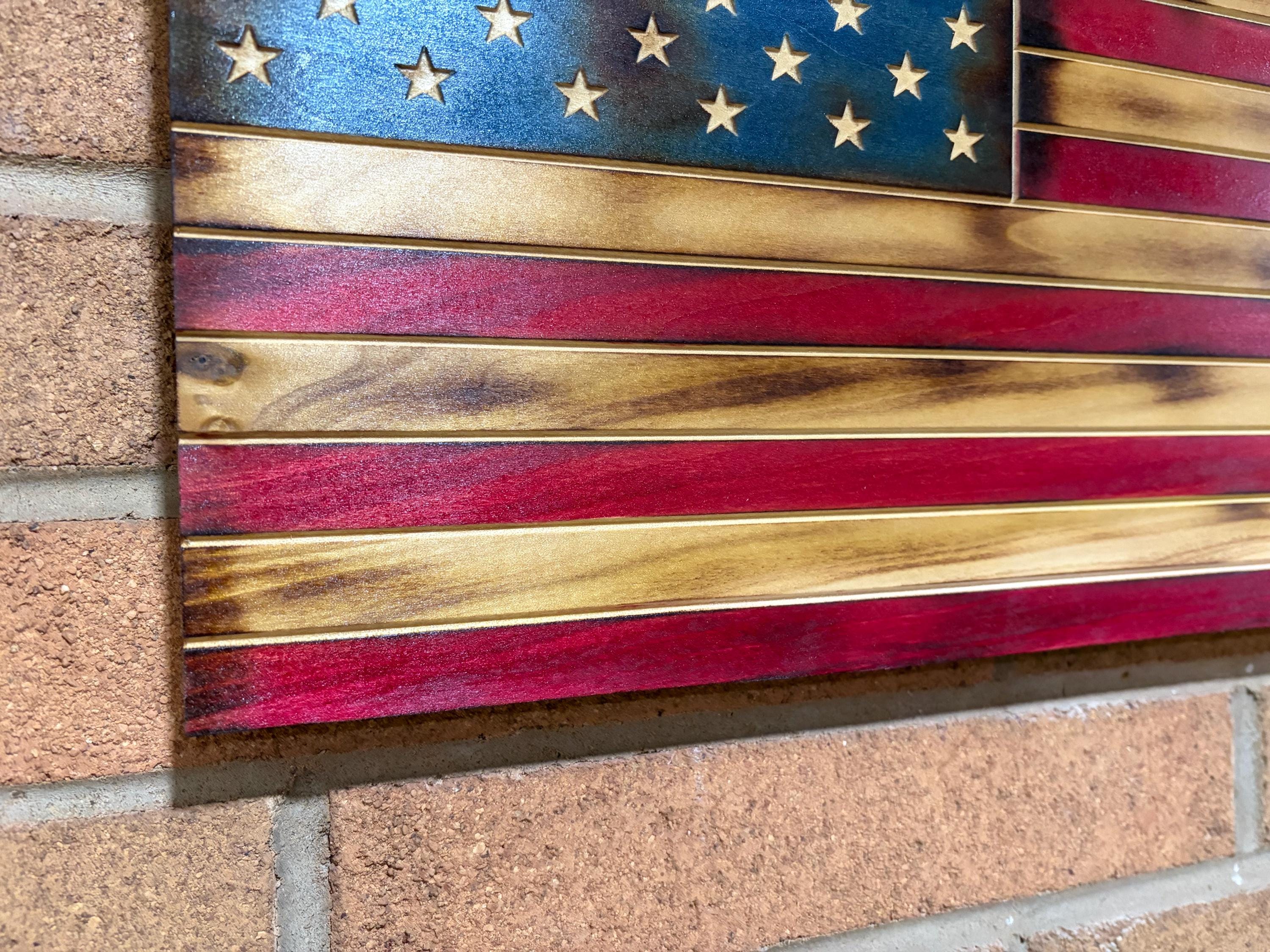 Heritage Ember Series  Wooden American Flag