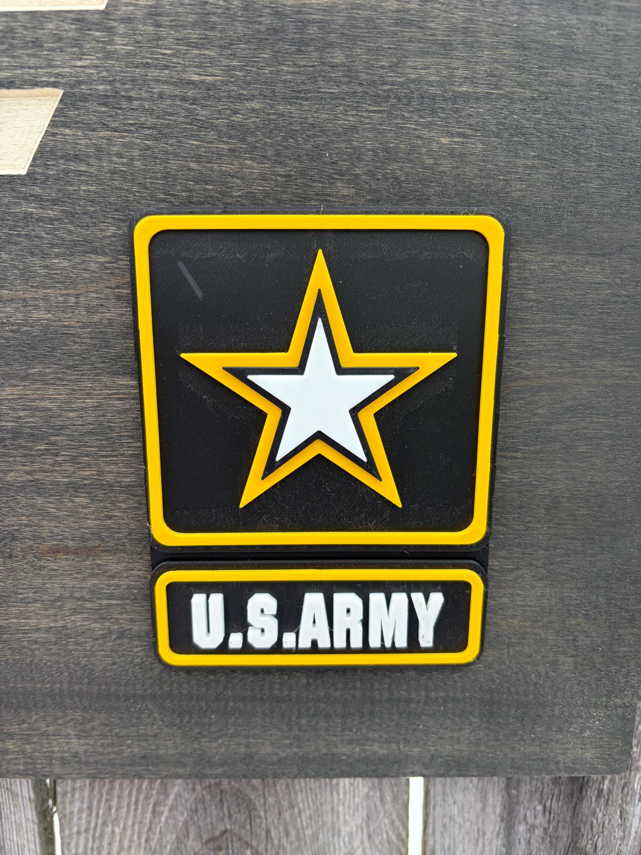 Rustic Wooden US Army Flag, Veteran Wall Art, Customizable