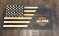 Harley Davidson 3D Rustic Wooden Flag