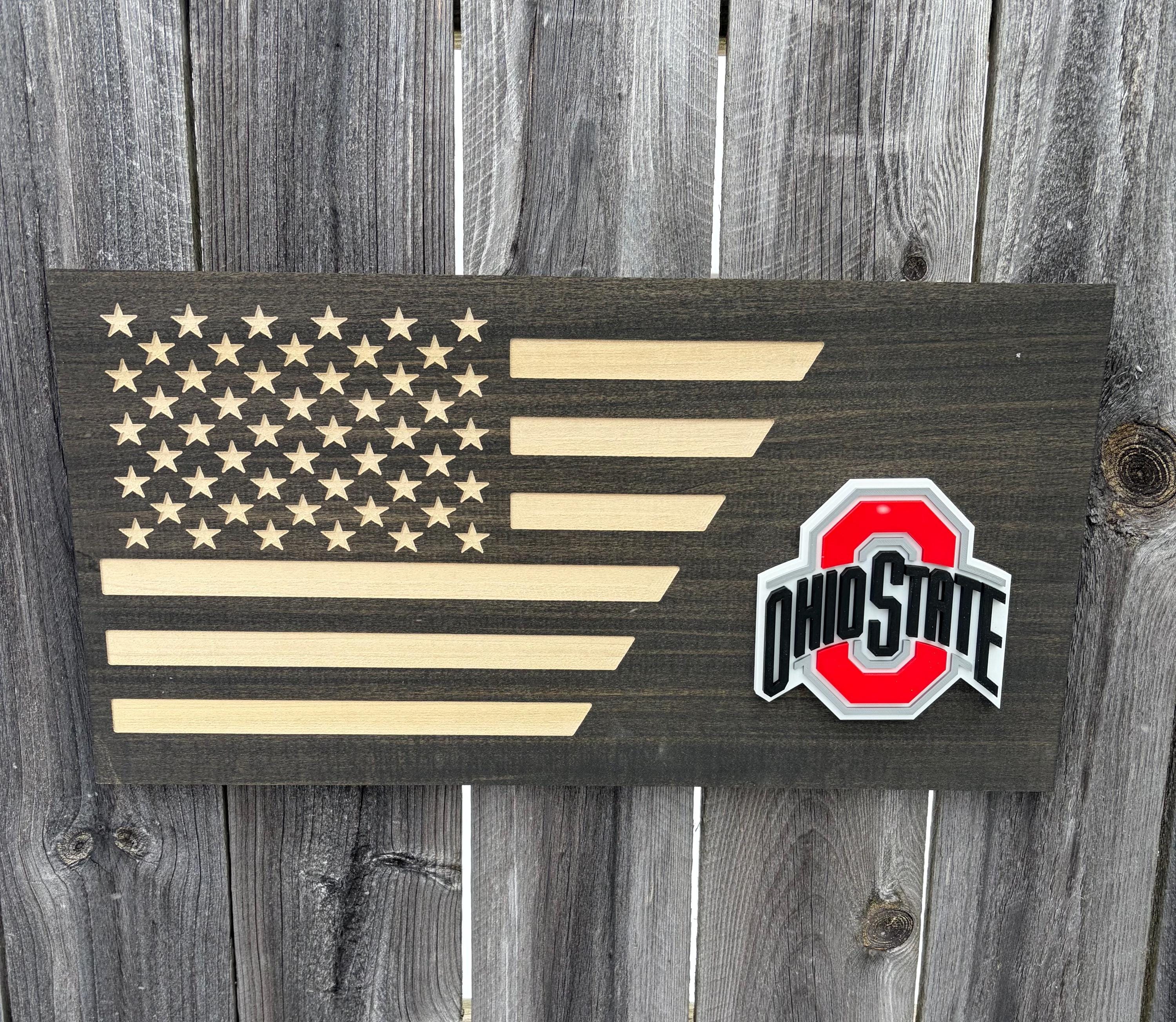3D Ohio State Buckeyes Flag
