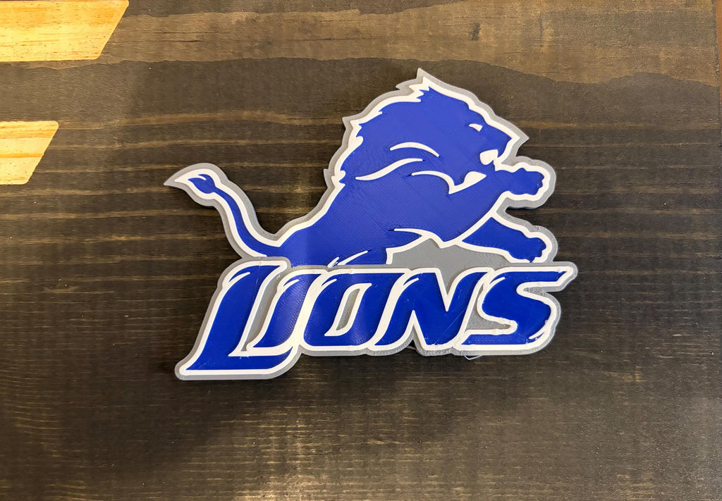 Detroit Lions 3D Rustic Wooden Flag