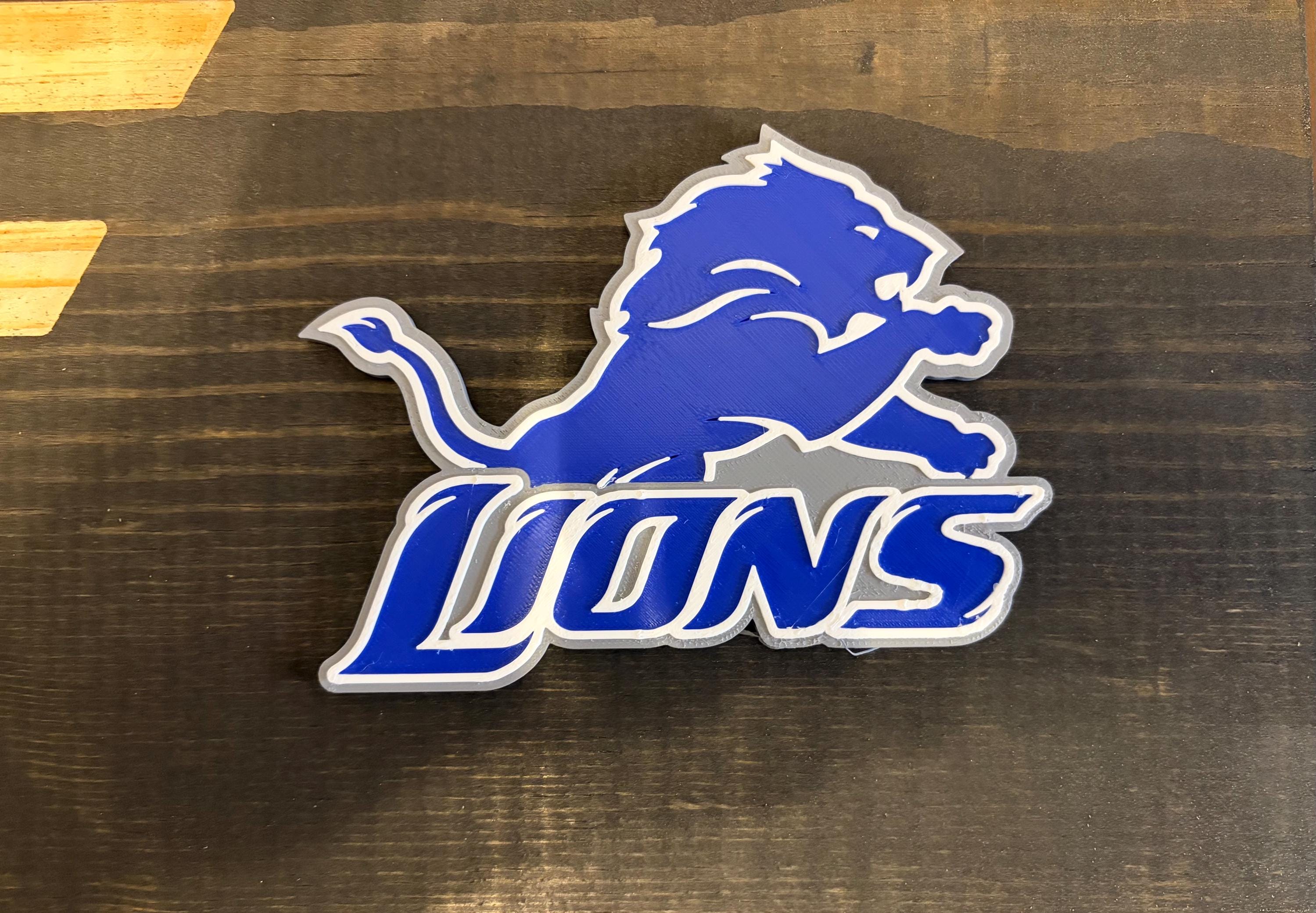 Detroit Lions 3D Rustic Wooden Flag