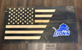 Detroit Lions 3D Rustic Wooden Flag