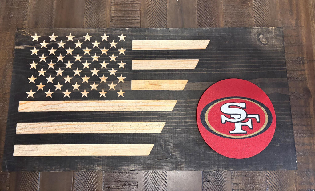 San Francisco 49ers 3D Rustic Wooden Flag