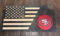 San Francisco 49ers 3D Rustic Wooden Flag