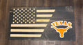 Texas Longhorns 3D Rustic Wooden Flag